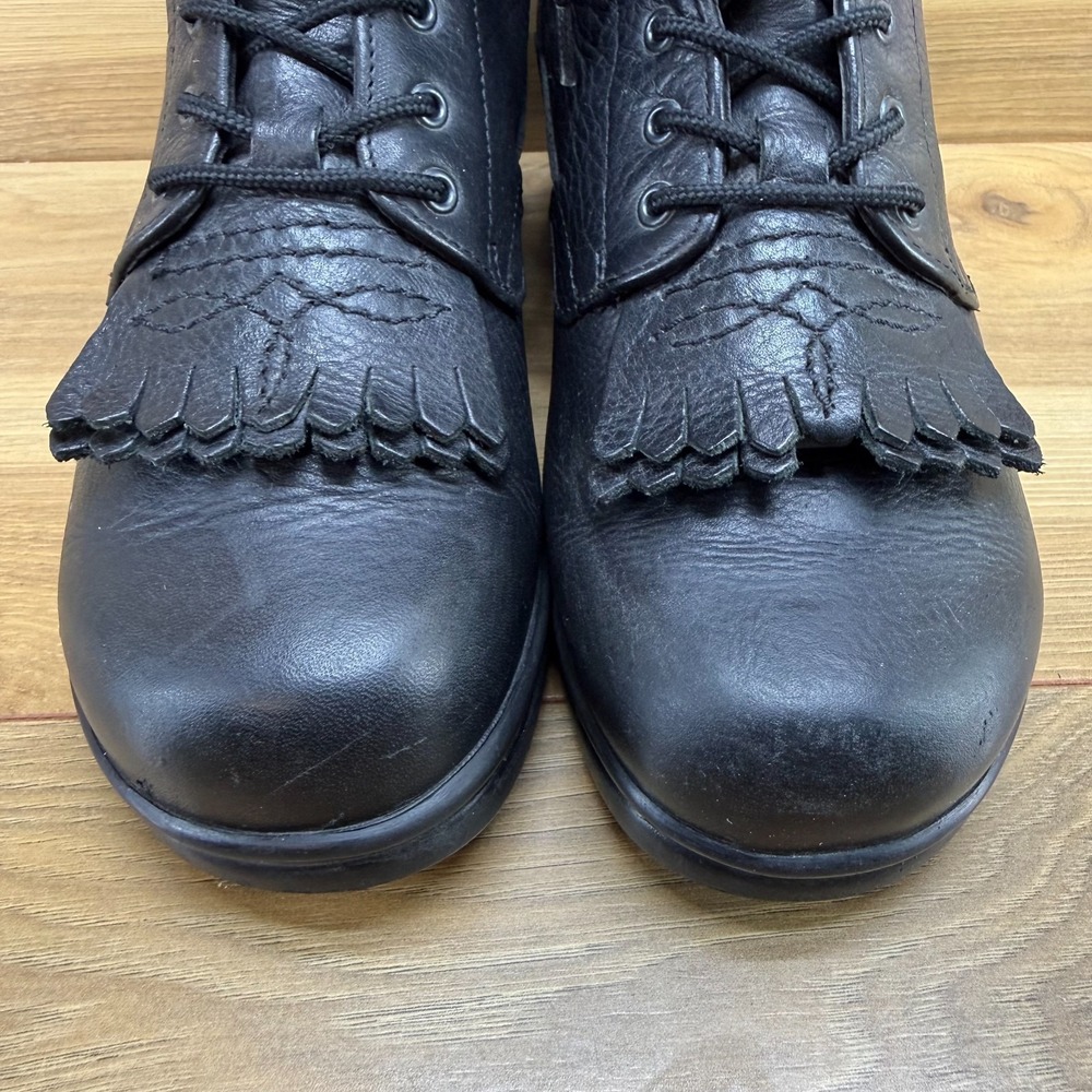 DANSKO Kiltie Boots Womens 6 EU 36 Vintage 90's Black Leather Lace Up Comfort - Picture 3 of 12